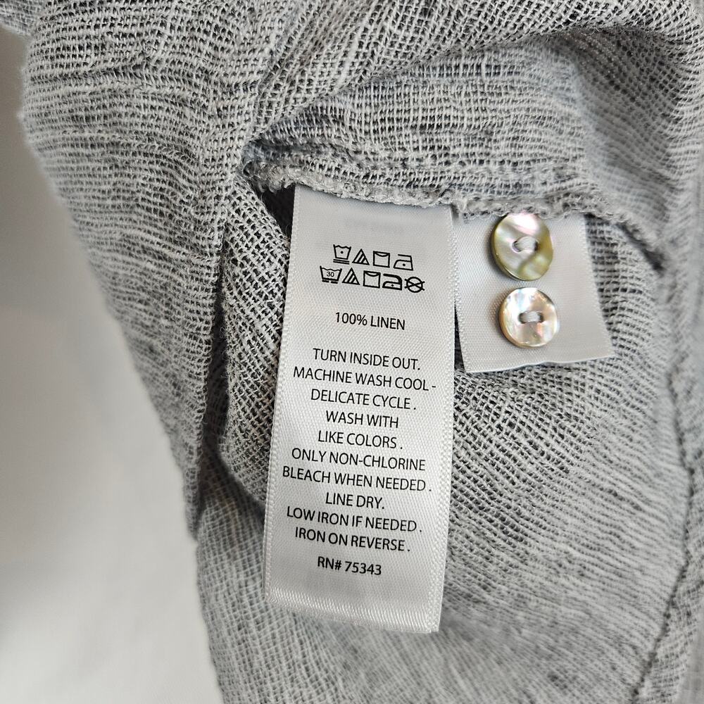 Tahari linen woven boxy button down top, size women's small - Picture 5 of 5